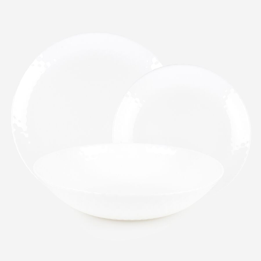 Vajilla de porcelana de 18 piezas blanca de arcopal Yelen