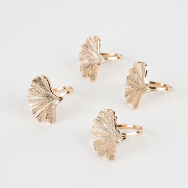 Set de 4 servilleteros dorados Ginko
