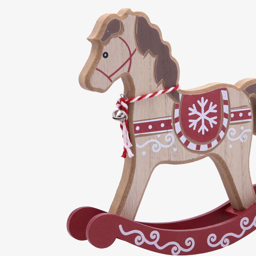 Figura decorativa navideña de caballo 18x18cm