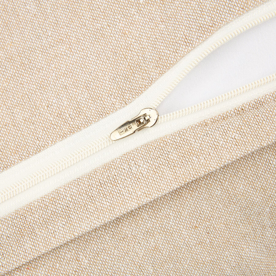 Funda de cojín de algodón volante beige Timoti 45x45cm