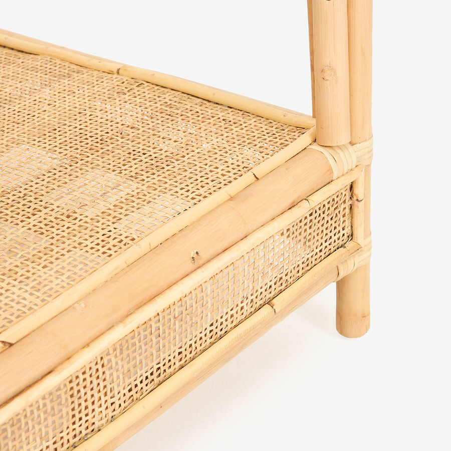 Mesa de centro de ratán y cristal Corvo 110x60x40cm