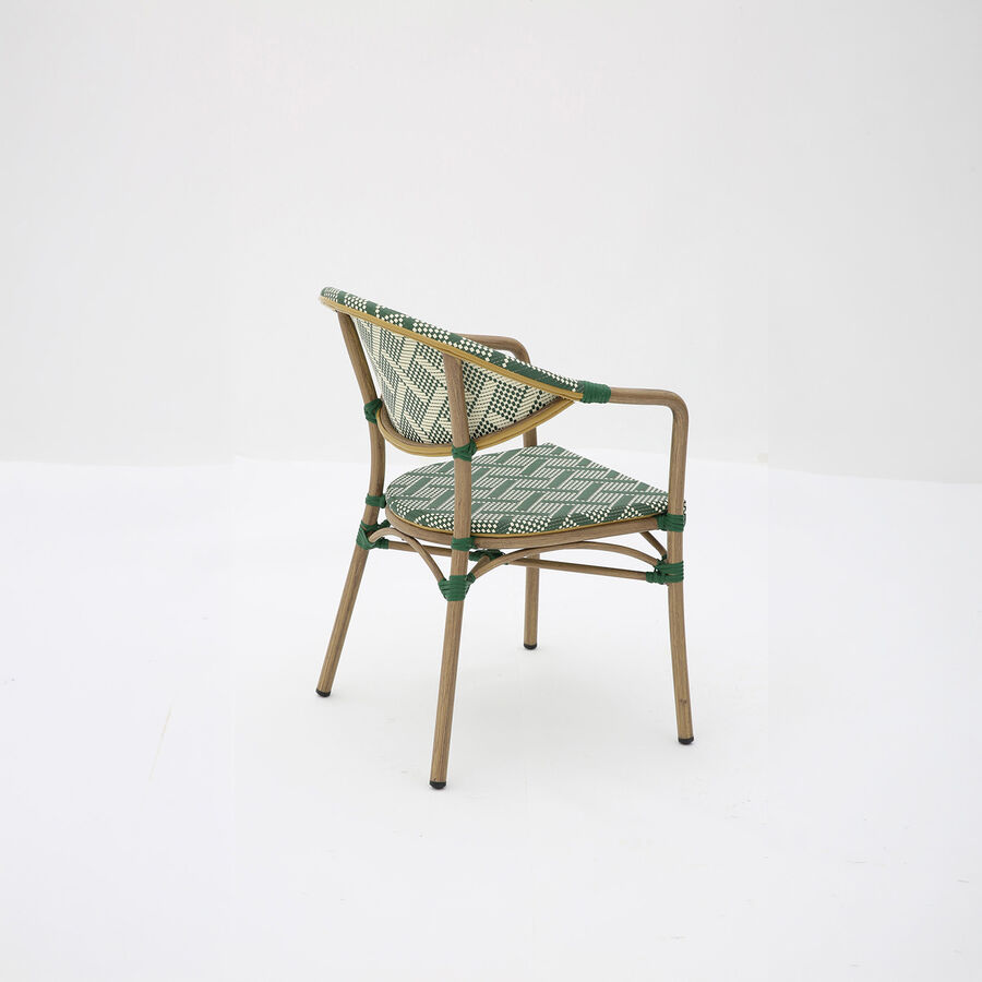 Silla de jard&iacute;n de rat&aacute;n sint&eacute;tico verde Selva 57x60x83cm