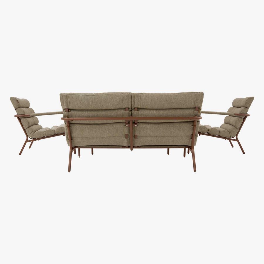 Conjunto de jard&iacute;n para 4 personas de acero caoba Solani