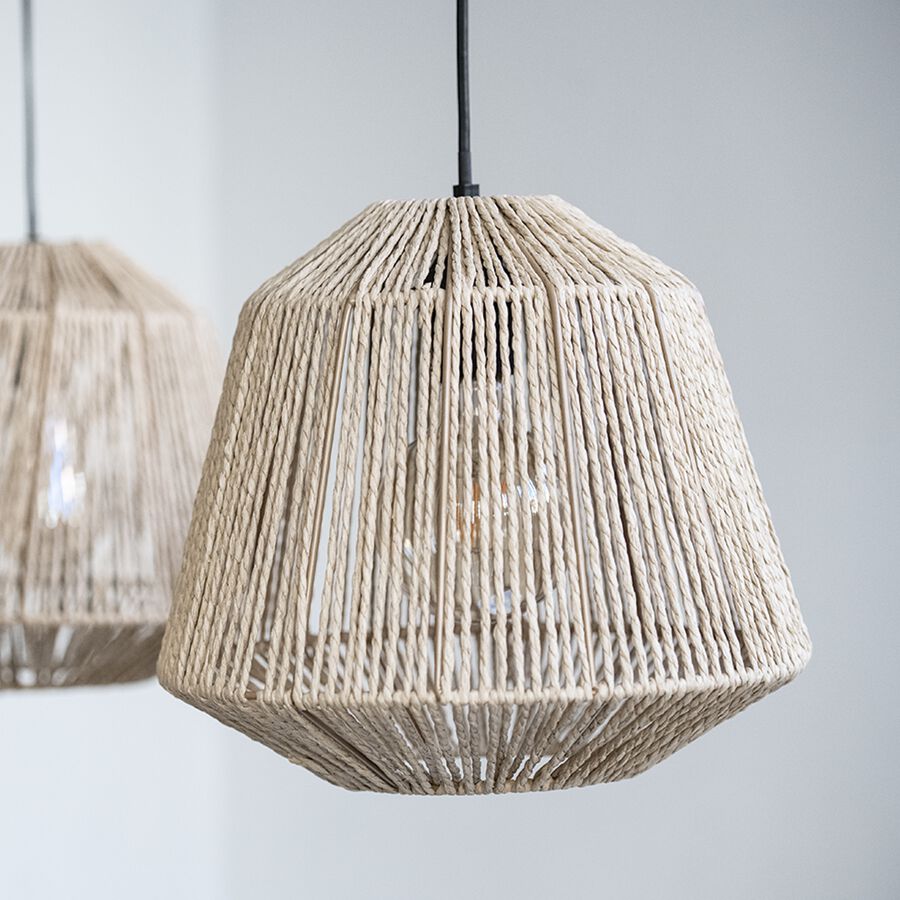 L&aacute;mpara de techo de hilo de cuerda &Oslash;30x26cm