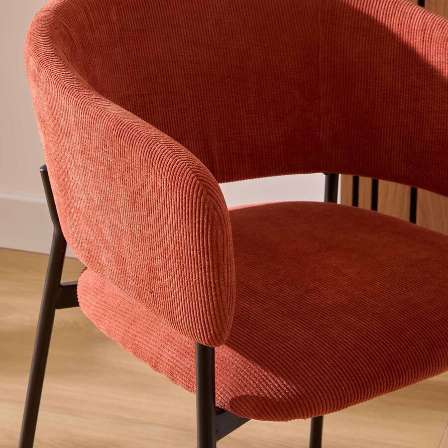 Sill&oacute;n de comedor &aacute;mbar de tela Siren 