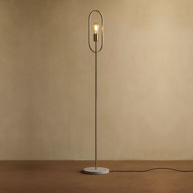 Lámpara de pie dorada Edi 155cm