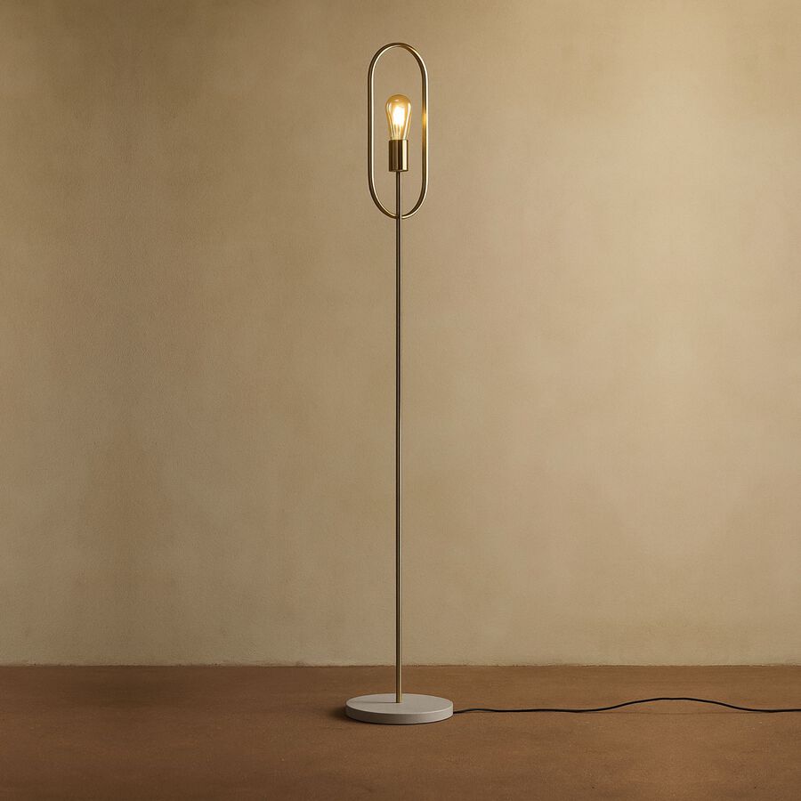 Lámpara de pie dorada Edi 155cm