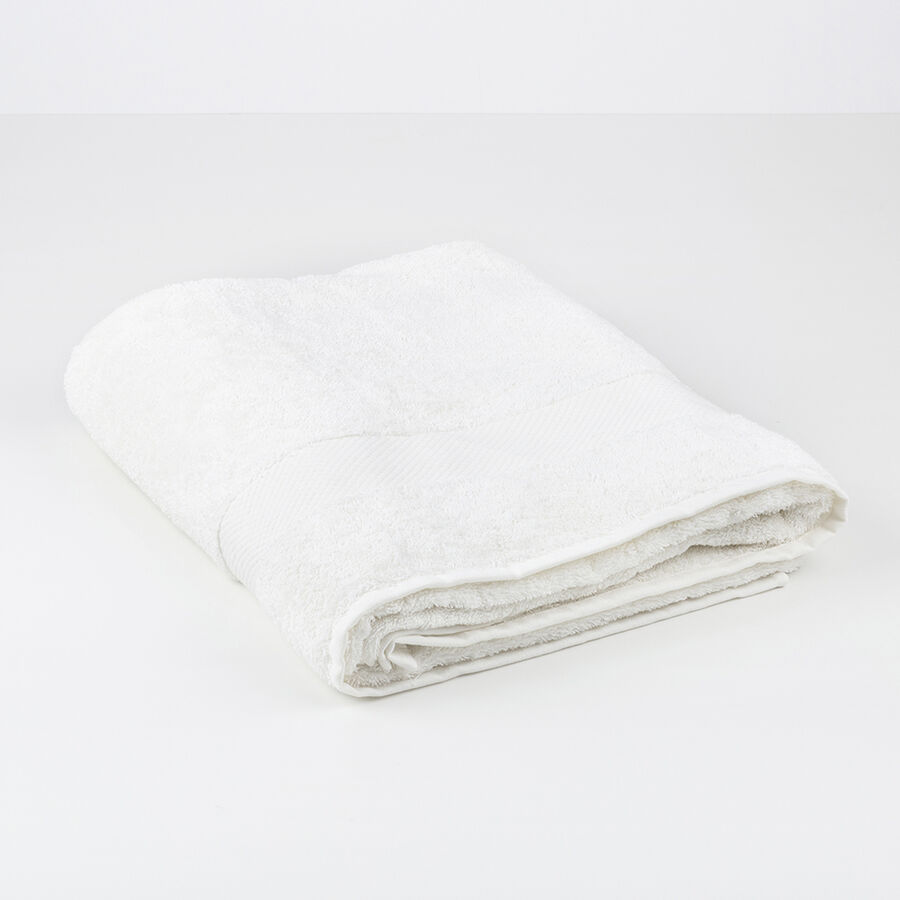 Toalla de ducha XL de algodón blanco cálido Vic 100x150cm - 500 gr/m²