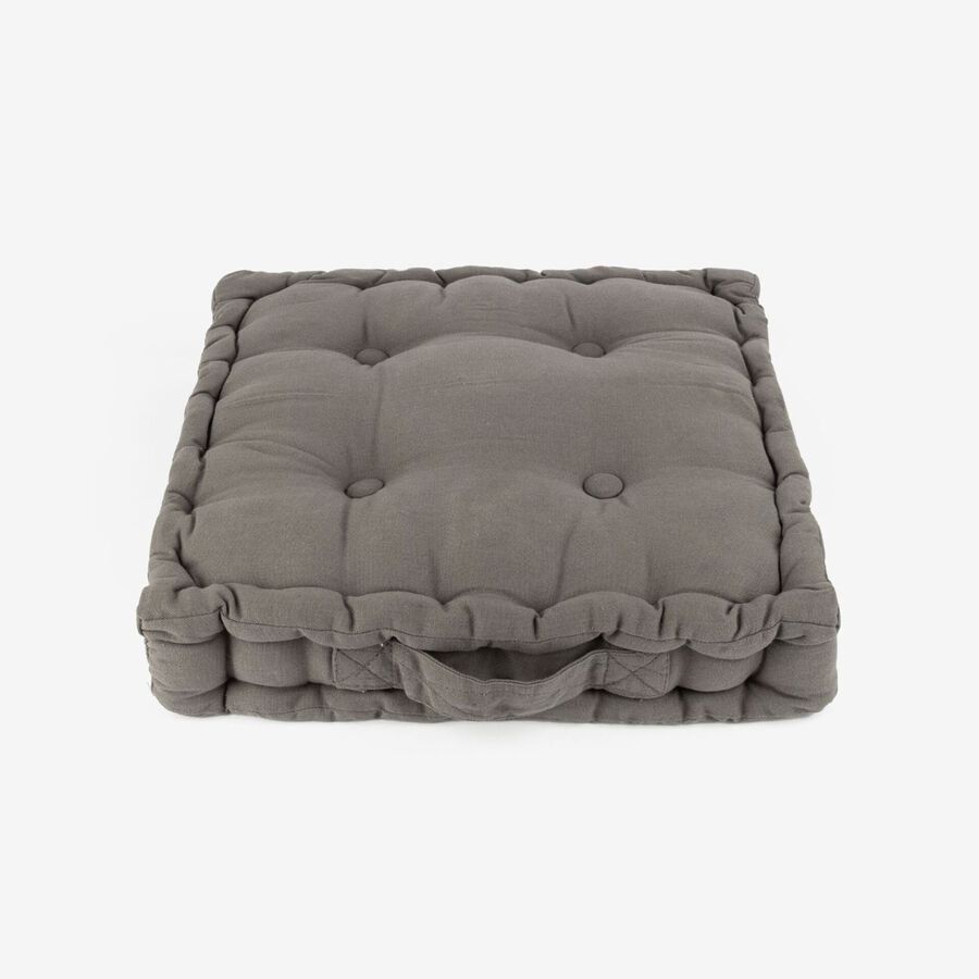 Coj&iacute;n para silla de algod&oacute;n gris 40x40x8cm