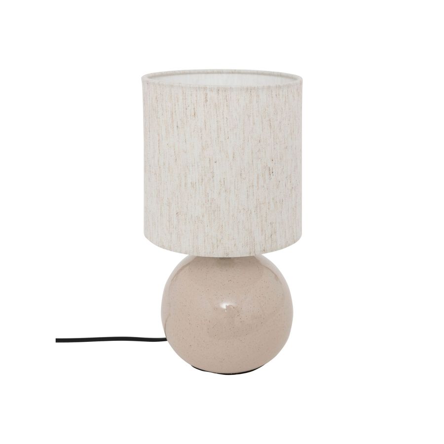 L&aacute;mpara de mesa de cer&aacute;mica beige Luma &Oslash;15x28cm