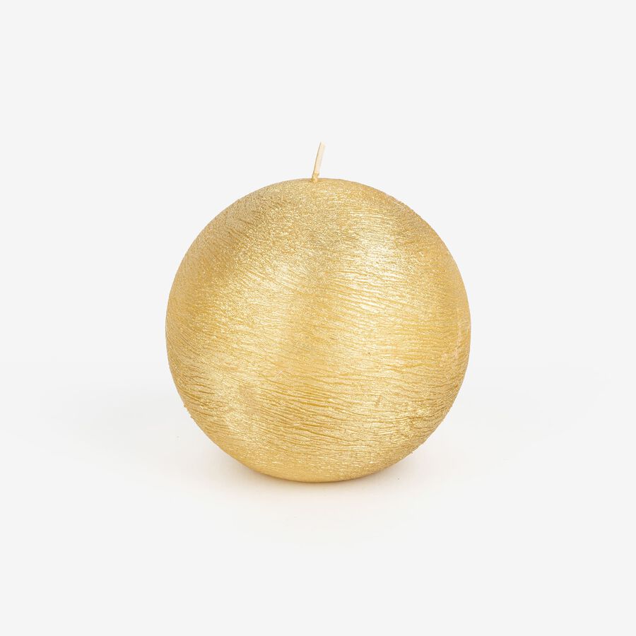 Vela decorativa esfera dorada &Oslash;10cm