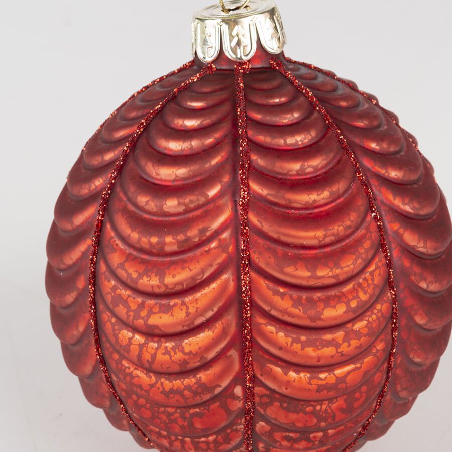 Bola decorativa roja relieve 8cm