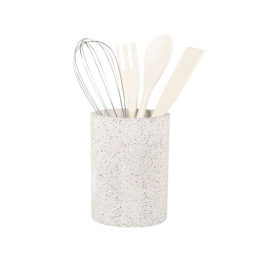 Set de portautensilios efecto piedra &Oslash;10x23cm