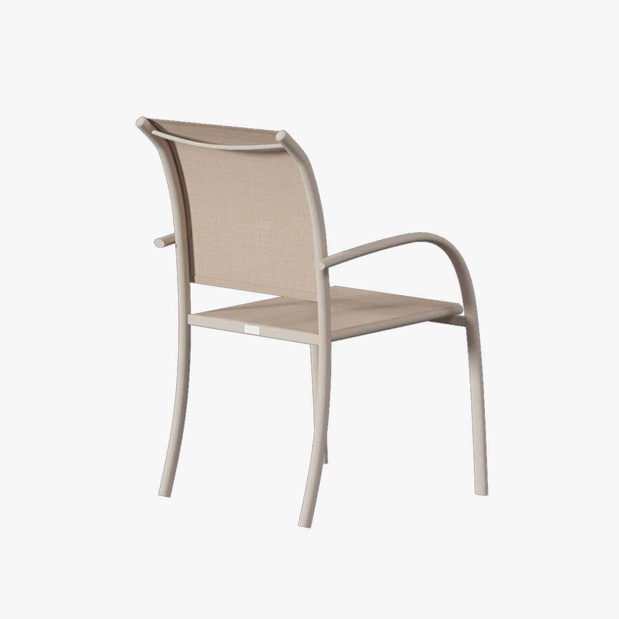 Silla de jard&iacute;n apilable de aluminio crema Piazor 56x65x88cm