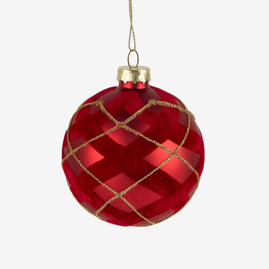 Set de 12 bolas decorativas rojas brillo Ø8cm