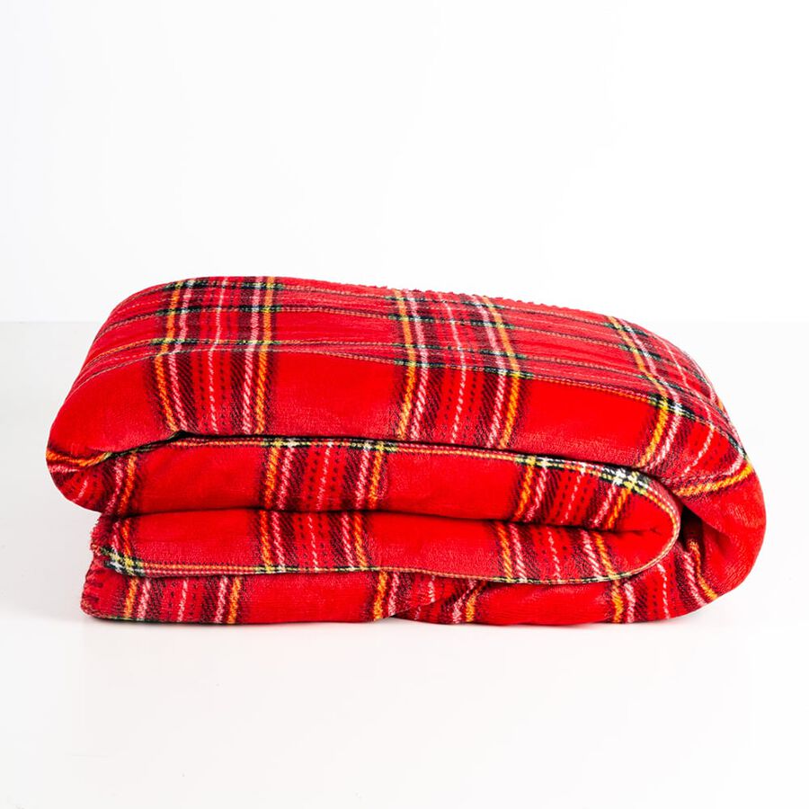 Manta de tartán roja 130x170cm