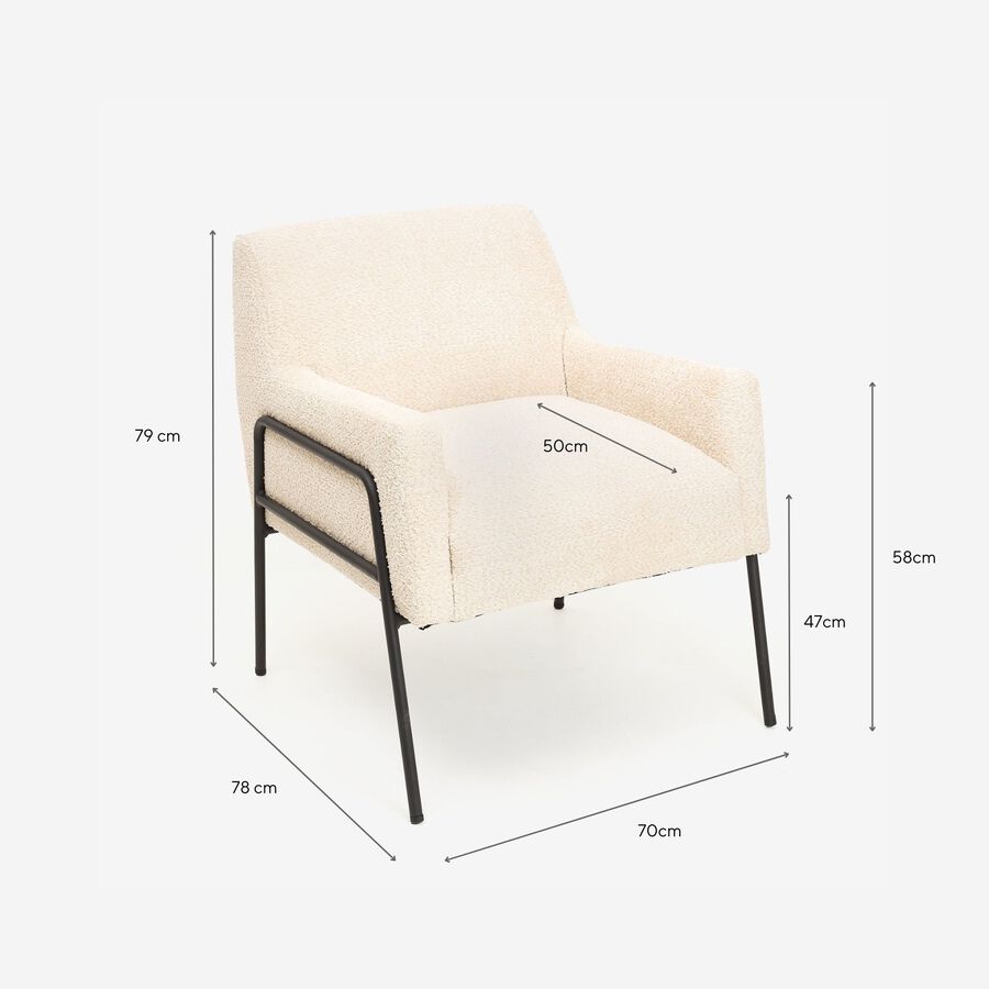 Butaca beige Mysteva 70x78x79cm Clau&Chloe