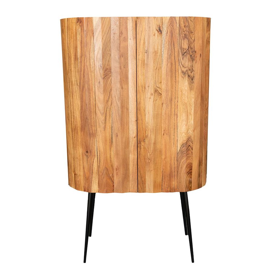 Armario de madera acacia efecto plisado Clau&Chloe 82x42x138cm