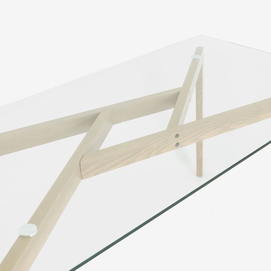 Mesa de comedor de cristal Wood Pattern 150x80x75cm