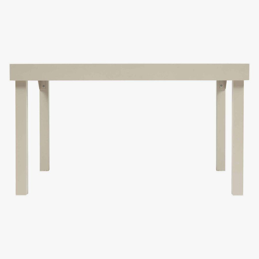 Mesa de comedor de jard&iacute;n extensible de aluminio crema y cristal impreso Piazor 135x90x76cm