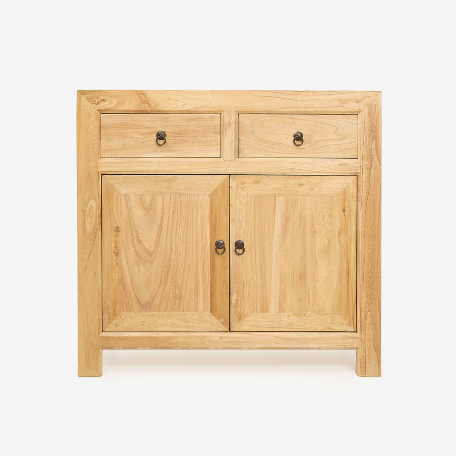 Aparador de madera de olmo reciclada N&aacute;poles 90x40x85cm