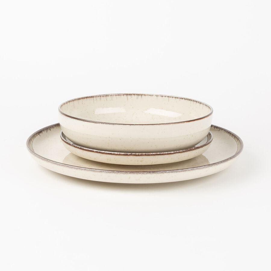Vajilla de 12 piezas de porcelana marfil Olite