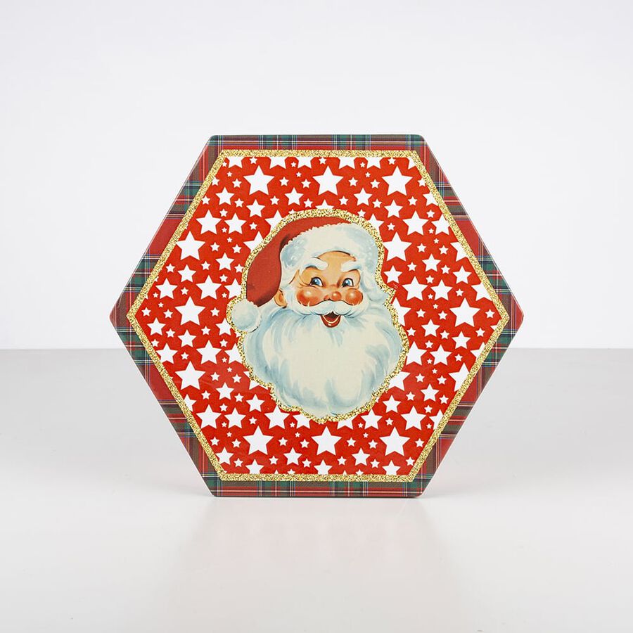 Set 7 bolas decorativas rojas Santa 7cm