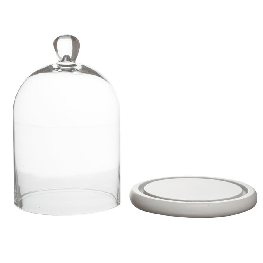 Campana de cristal con base blanca Elgra &Oslash;16x24