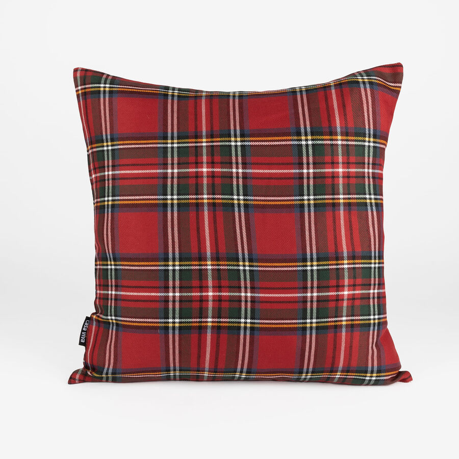 Funda cojín roja tartán 45x45cm