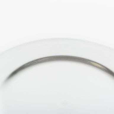 Bajo plato de plástico plateado Ø33cm