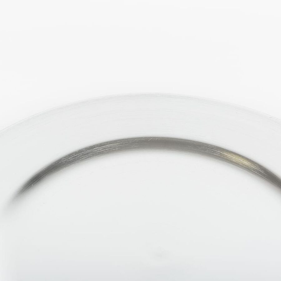 Bajo plato de plástico plateado Ø33cm