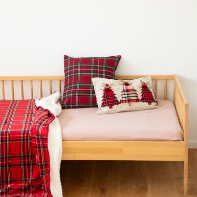 Funda de cojín con Árboles tartán 30x45cm