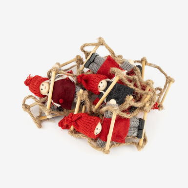 Guirnalda de escalera con mu&ntilde;ecos fieltro 115cm