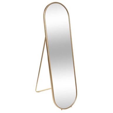Espejo de pie ovalado de metal dorado 160x43cm