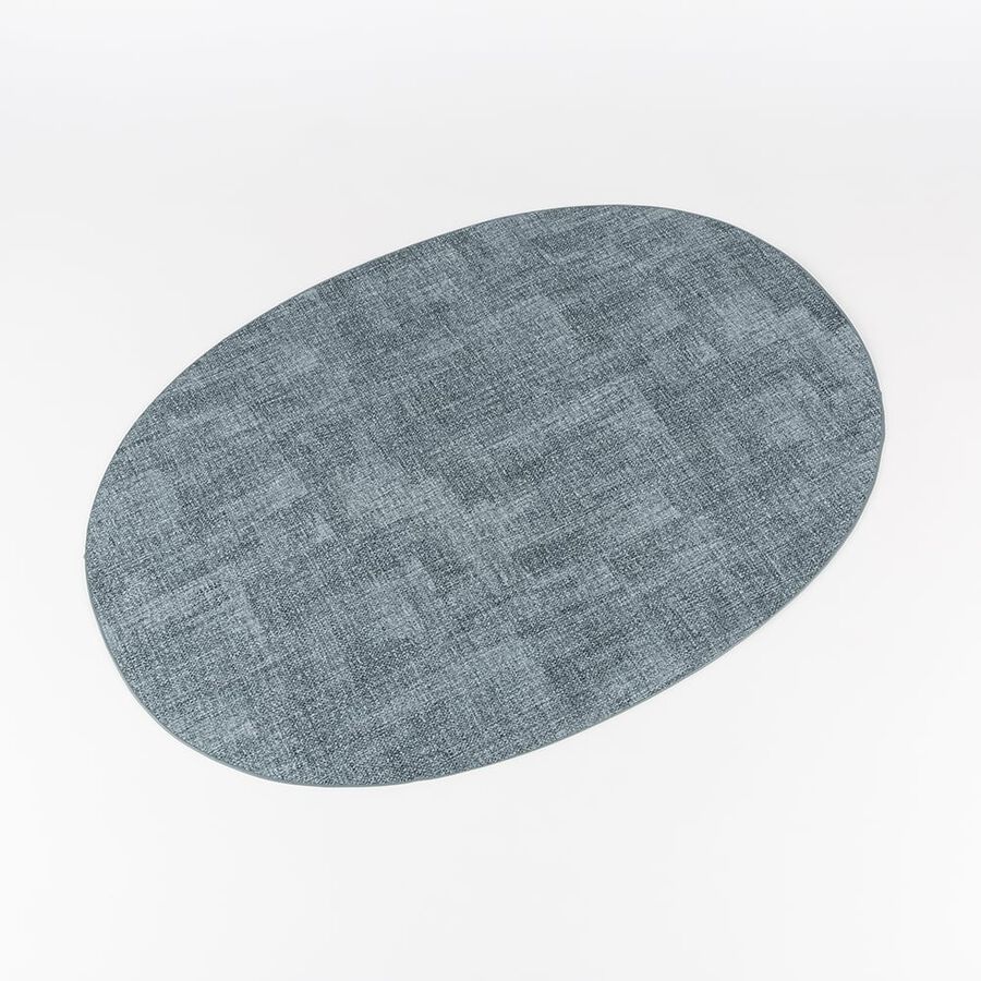 Mantel individual oval reversible azul Tiffany 48x33cm