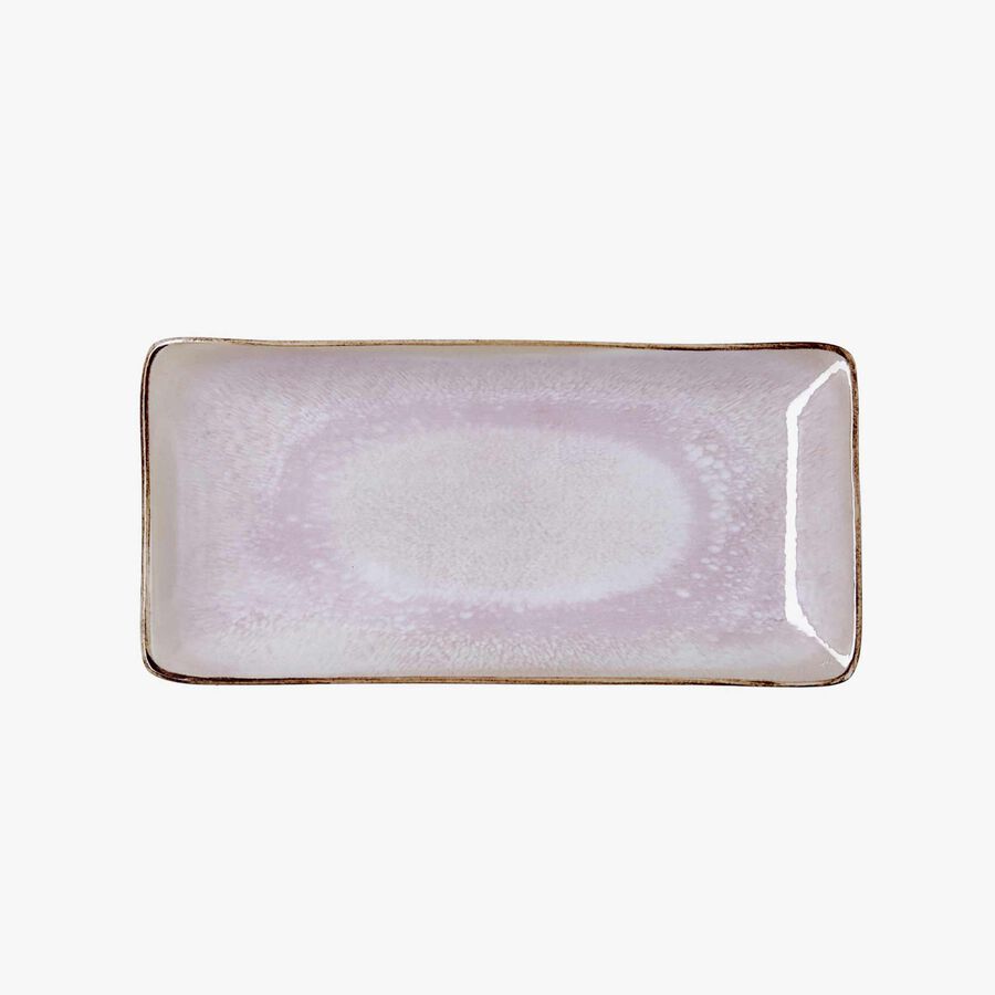 Bandeja de cer&aacute;mica rosa Blush 25x12cm