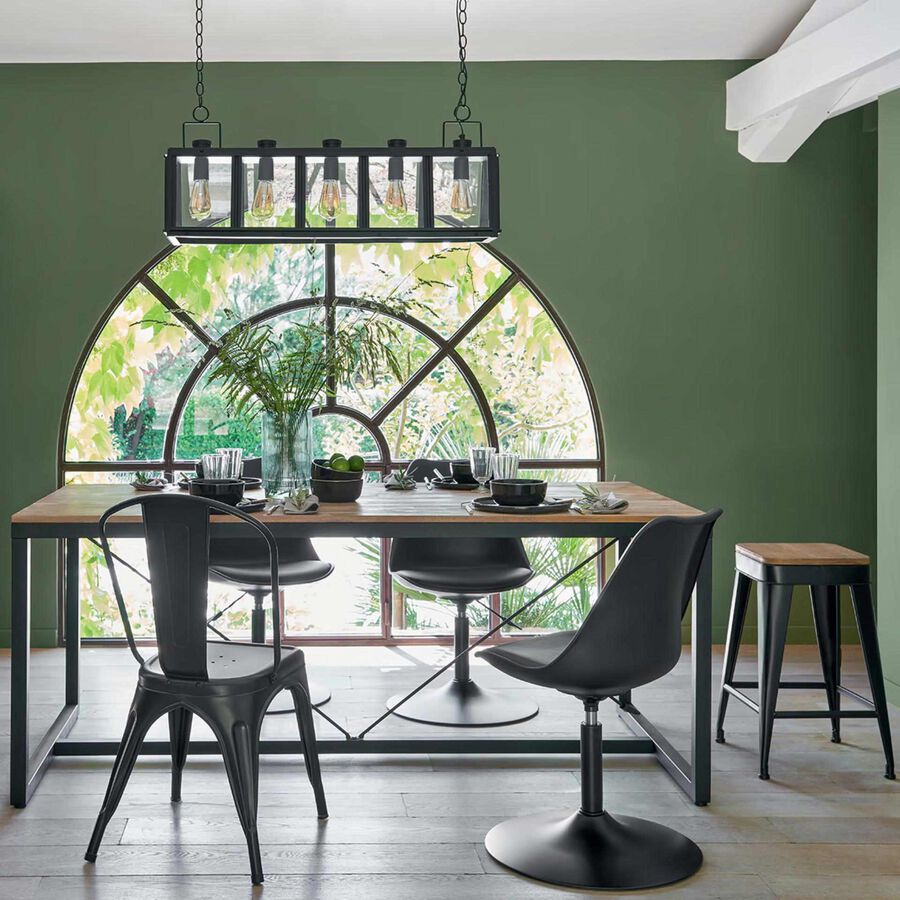 Mesa de comedor de madera y metal Lunel 180x90cm 