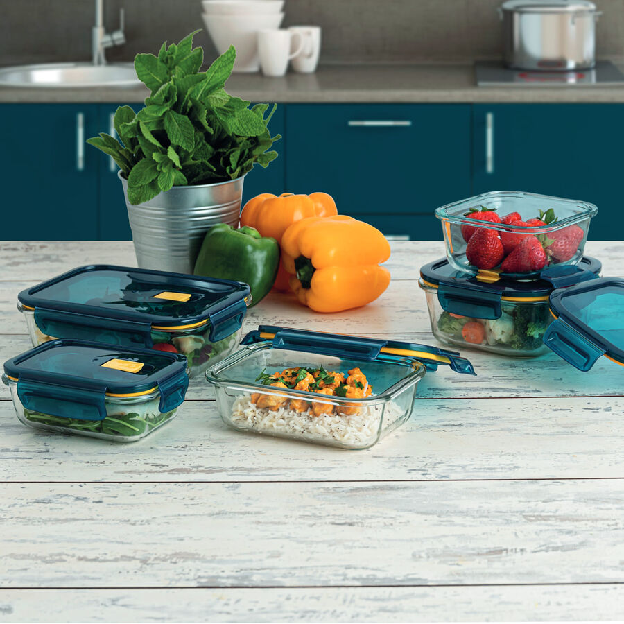 Táper de borosilicato cuadrado hermético Topaz 16x16x7cm - 80cl