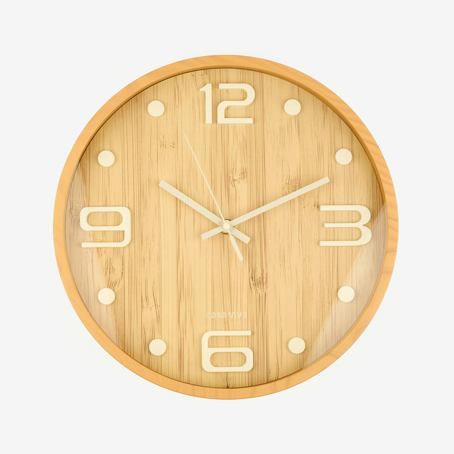 Reloj de pared efecto madera Ø30cm
