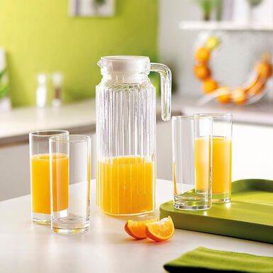 Jarra de agua de cristal con tapa Quadro 1,1L