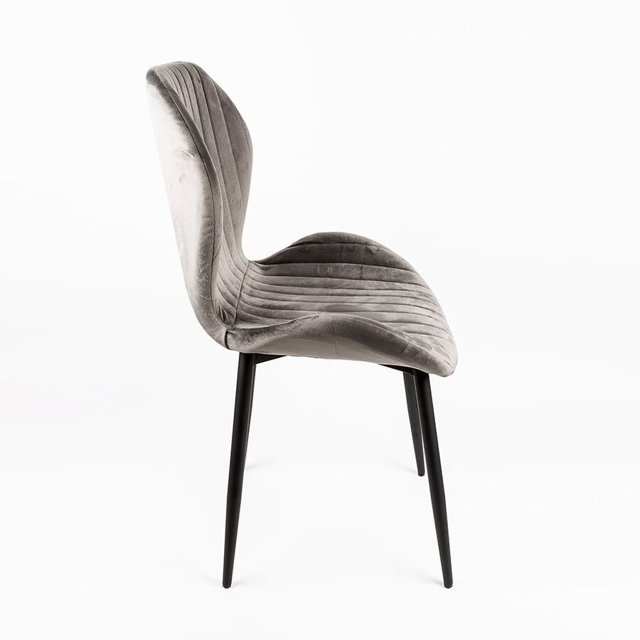 Silla de comedor de terciopelo gris Lydia 54x50x86cm Clau&Chloe