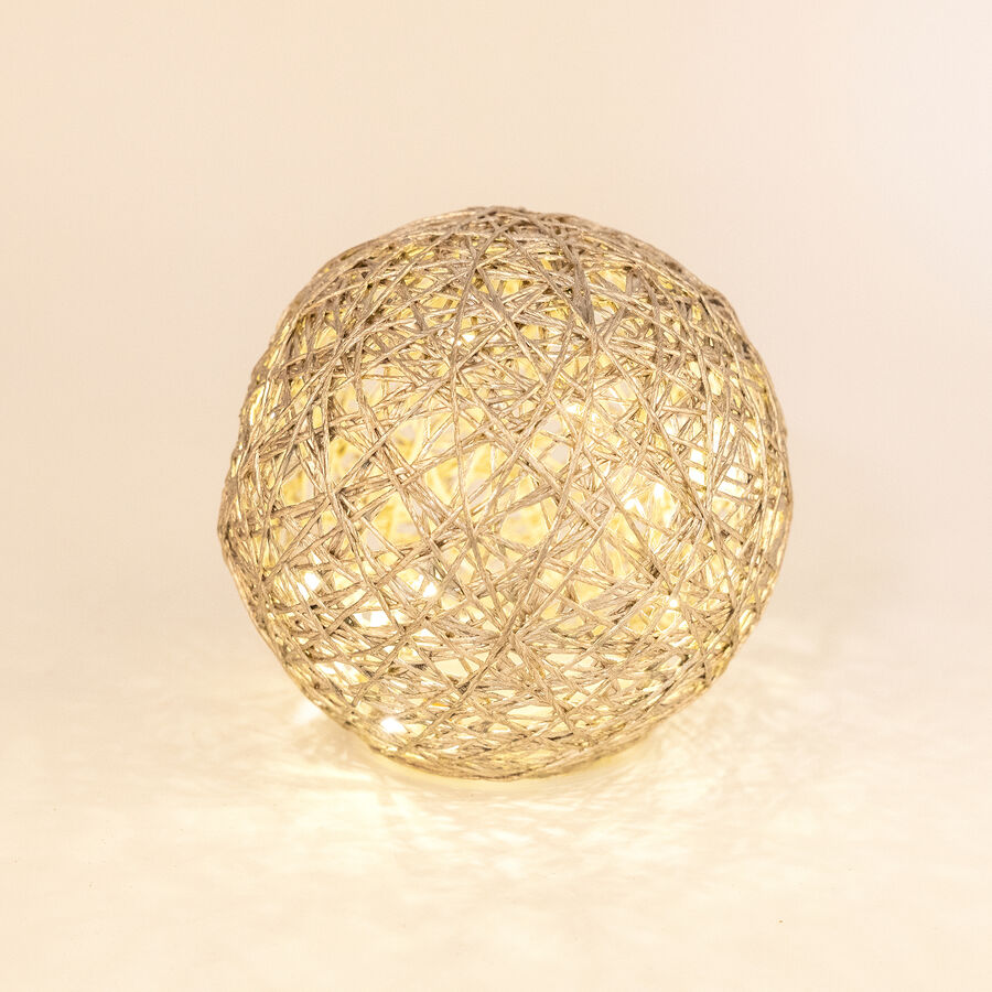 Bola decorativa de rafia dorada con luz LED Luys Ø15cm