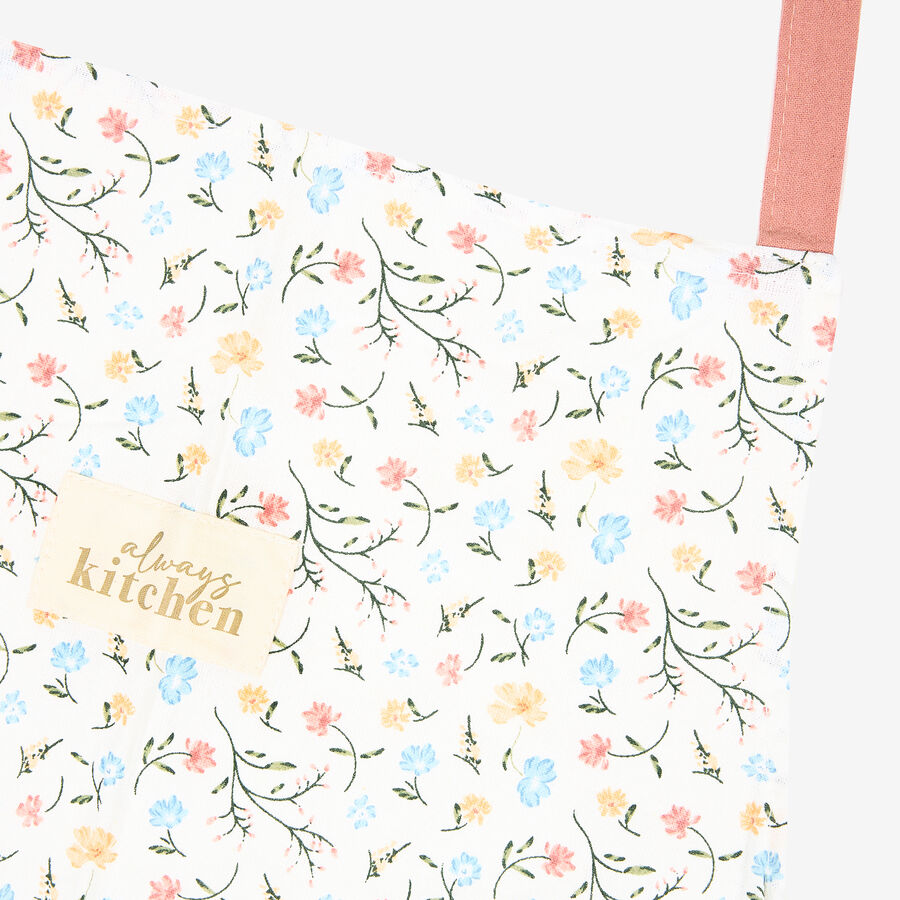 Delantal de algod&oacute;n Flores 65x80cm