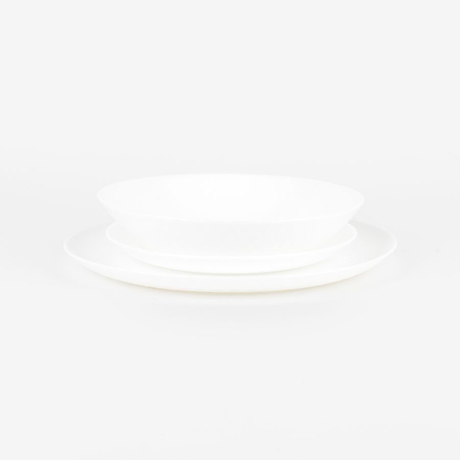 Vajilla de porcelana de 18 piezas blanca de arcopal Yelen