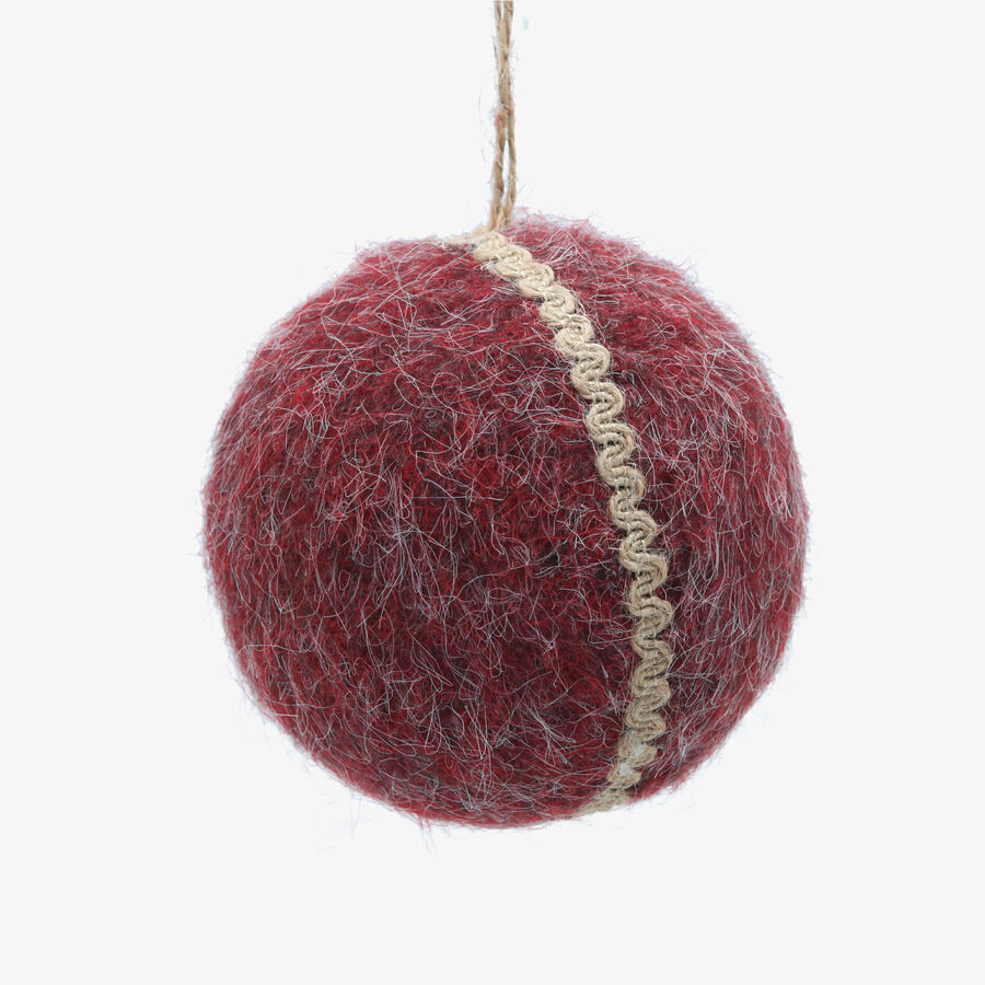 Bola de Navidad de fieltro roja 11x11cm