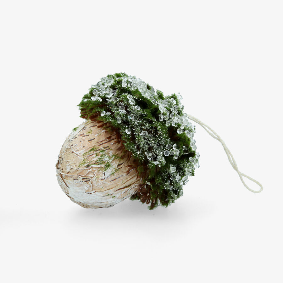 Bola de Navidad de bellota efecto musgo 10cm