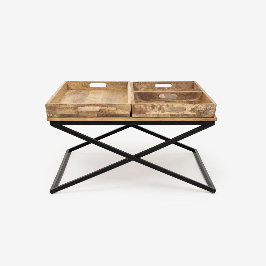 Mesa de centro en madera de mango Mil&aacute;n 80x80cm