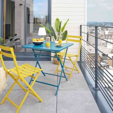 Silla de jard&iacute;n plegable de acero mostaza Dixie 42x51x81cm