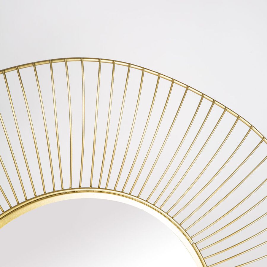 Espejo de pared rectangular dorado Ø60cm