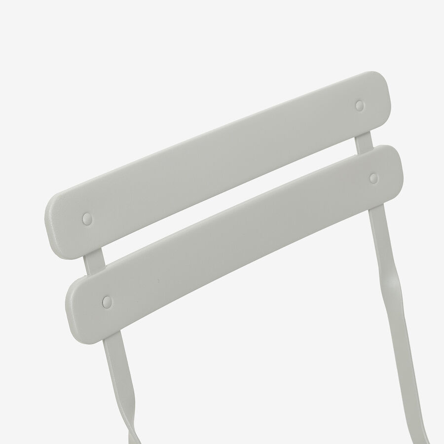 Set de jard&iacute;n plegable de mesa y 2 sillas de acero gris claro Bistro